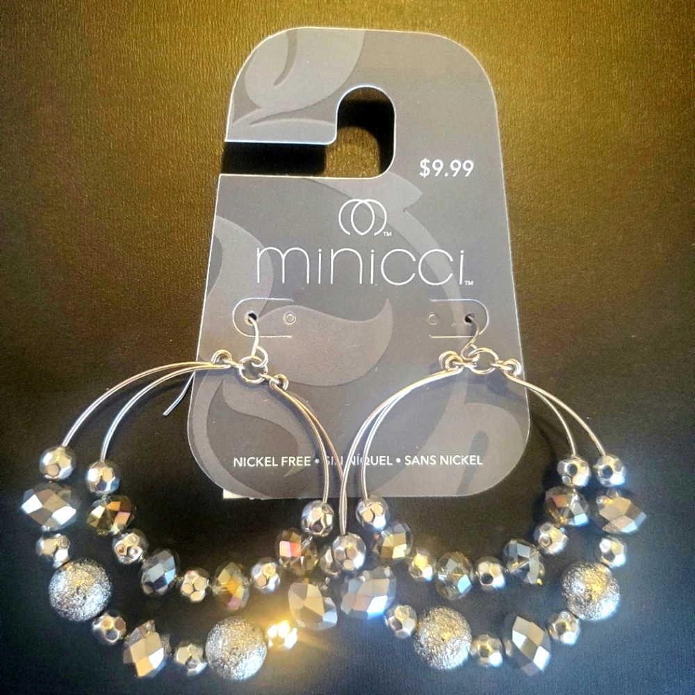 2 minicci Earrings double loop Earrings